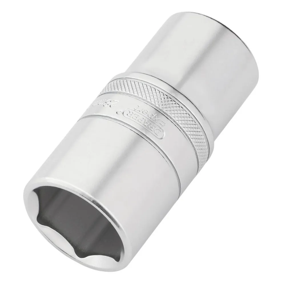Draper Expert Metric Deep Socket, 1/2" Sq. Dr., Micro Satin Chrome, 28mm