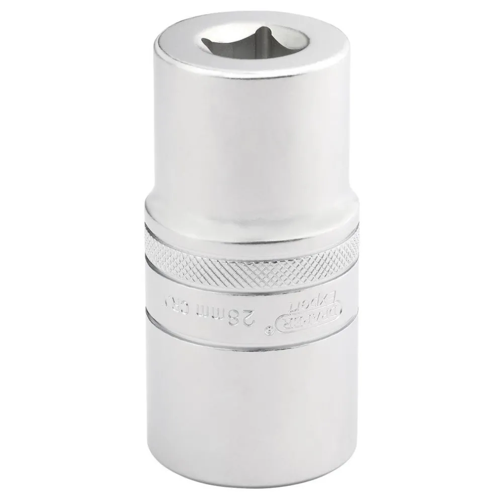 Draper Expert Metric Deep Socket, 1/2" Sq. Dr., Micro Satin Chrome, 28mm