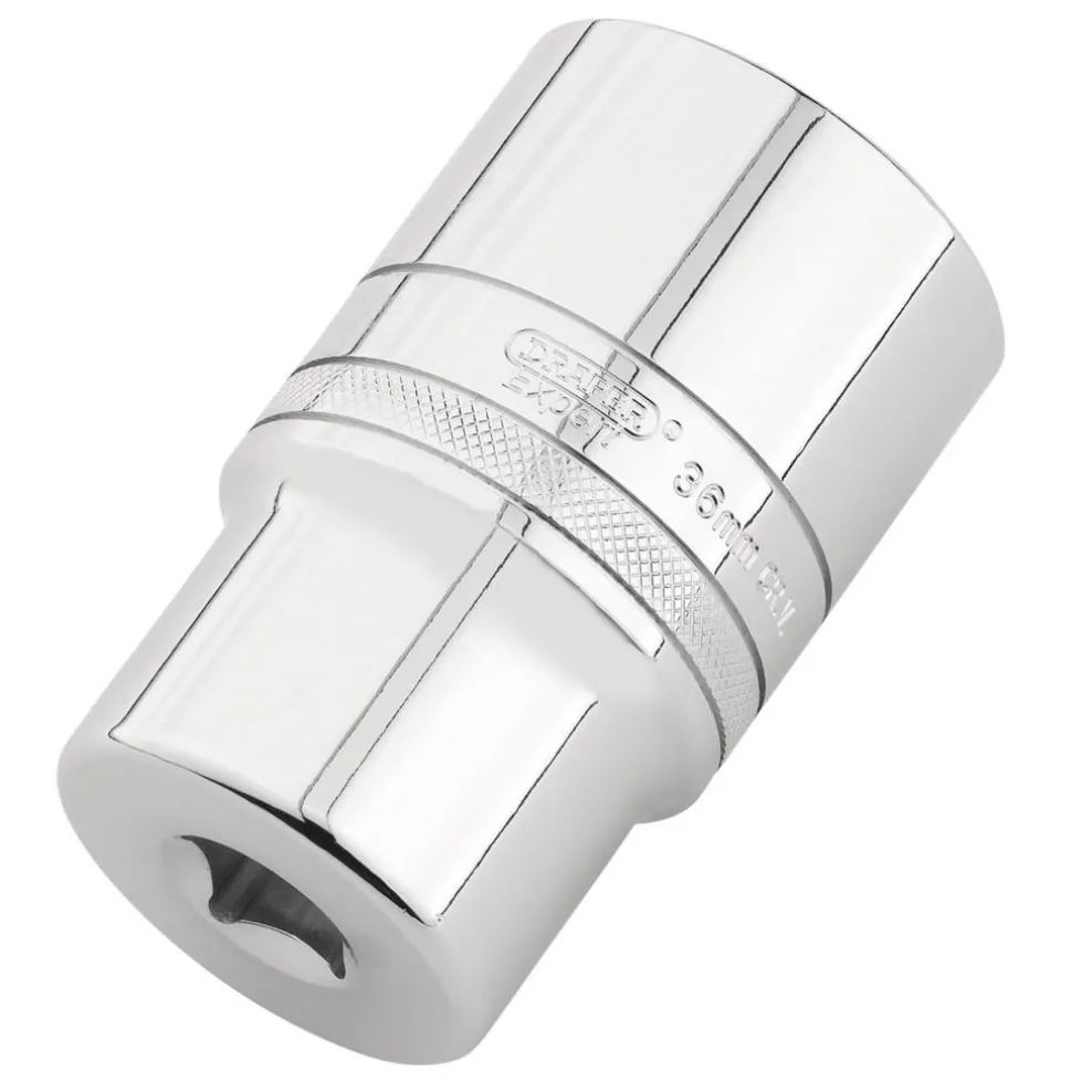 Draper Expert Metric Deep Socket, 1/2" Sq. Dr., Polished Chrome, 36mm