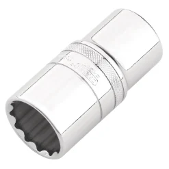 Draper Expert Metric Deep Socket, 1/2" Sq. Dr., Polished Chrome, 28mm