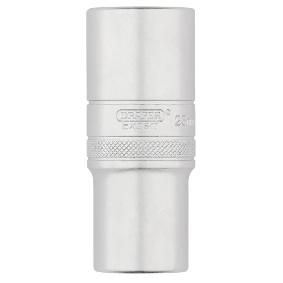 Draper Expert Metric Deep Socket, 1/2" Sq. Dr., Micro Satin Chrome, 23mm