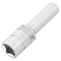 Draper Expert Metric Deep Socket, 1/2" Sq. Dr.,Polished Chrome, 9mm