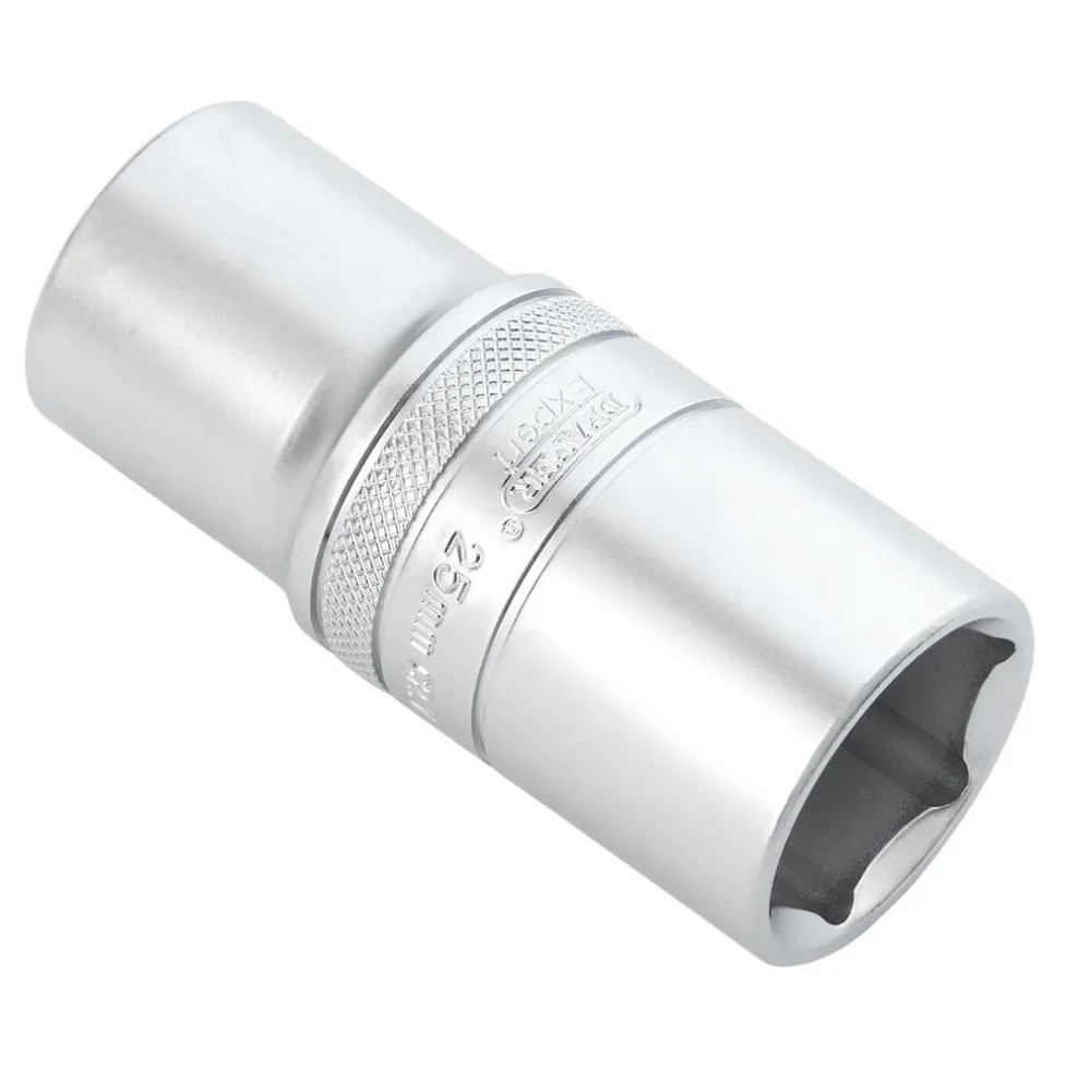 Draper Expert Metric Deep Socket, 1/2" Sq. Dr., Micro Satin Chrome, 25mm