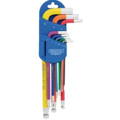 Draper Expert Metric Hex. and Ball End Key Set, Colour Coded (9 Piece)