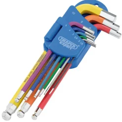 Draper Expert Metric Hex. and Ball End Key Set, Colour Coded (9 Piece)