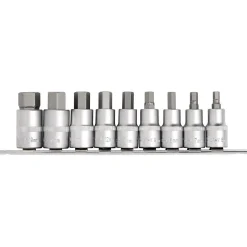 Draper Expert Metric Hex. Socket Bit Set, 1/2" Sq. Dr., 55mm (9 Piece)