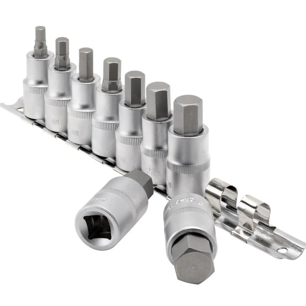 Draper Expert Metric Hex. Socket Bit Set, 1/2" Sq. Dr., 55mm (9 Piece)