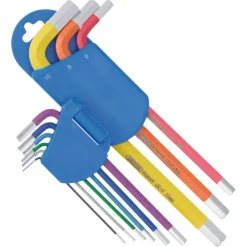 Draper Expert Metric Long Arm Hex Key Set, Colour Coded (9 Piece)
