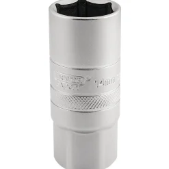 Draper Expert 14mm Thread 6 Point Satin Chrome Spark Plug Socket, 1/2" Sq. Dr., 21mm