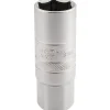 Draper Expert 12mm Thread 6 Point Satin Chrome Spark Plug Socket, 1/2" Sq. Dr., 18mm