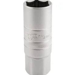 Draper Expert 12mm Thread 6 Point Satin Chrome Spark Plug Socket, 1/2" Sq. Dr., 18mm