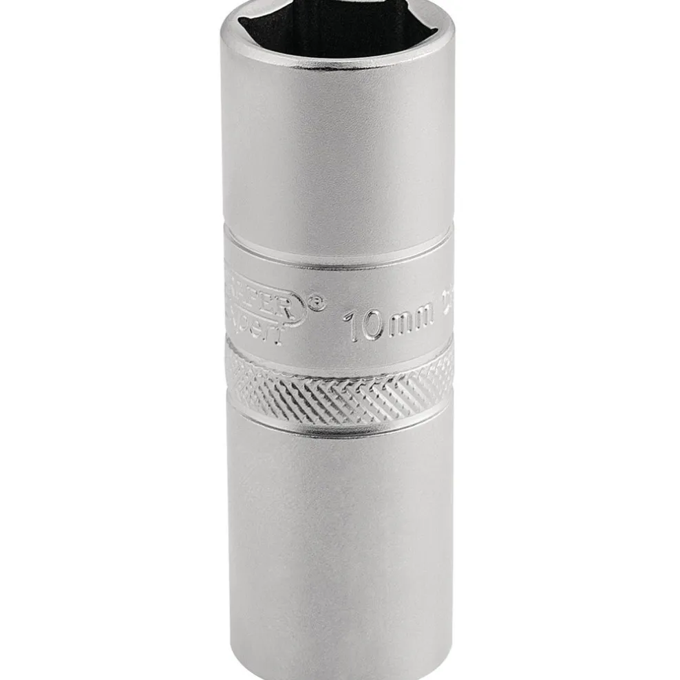 Draper Expert 10mm Thread 6 Point Satin Chrome Spark Plug Socket, 1/2" Sq. Dr., 16mm
