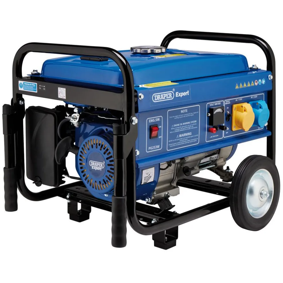 Draper Expert Petrol Generator with Wheels, 2000W