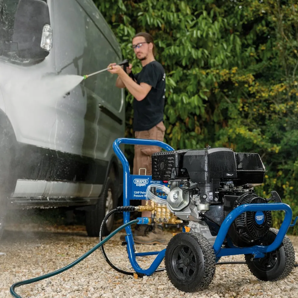 Draper Expert Petrol Pressure Washer, 13Hp