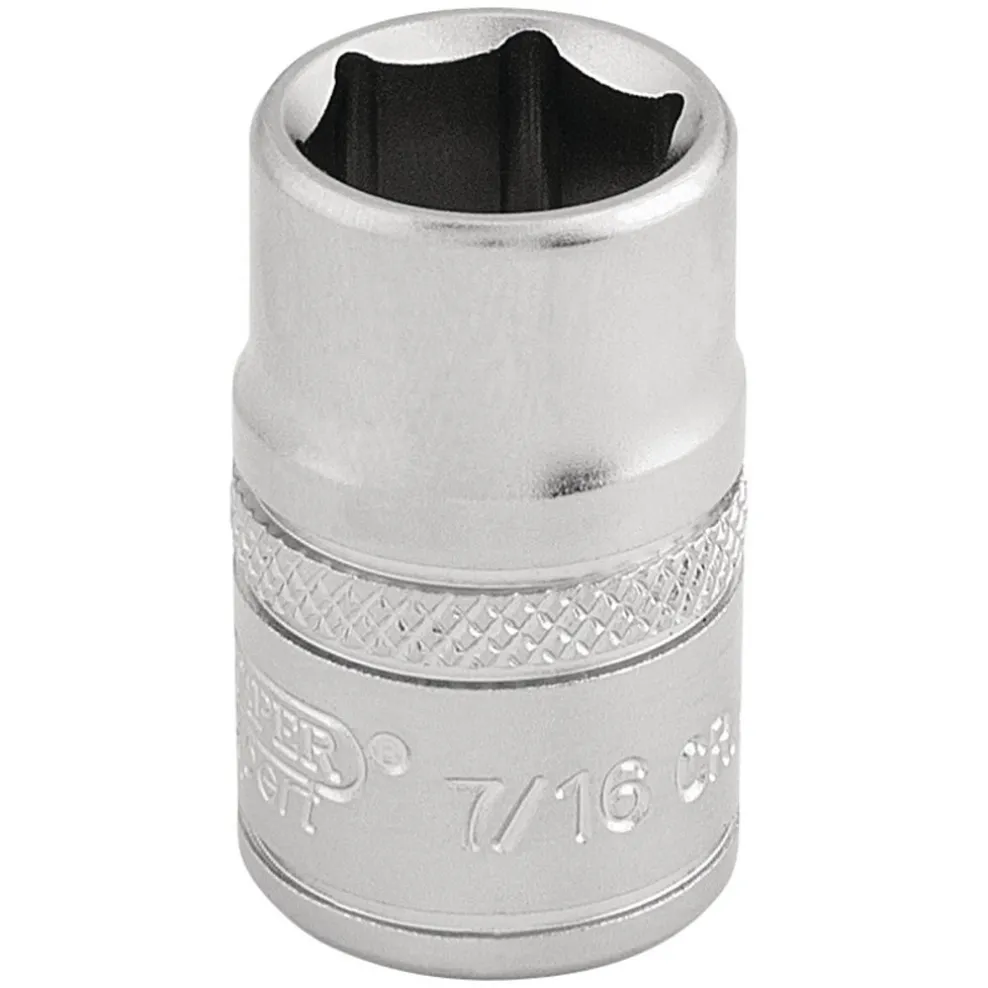 Draper Expert 6 Point Imperial Socket, 3/8" Sq. Dr., 7/16"