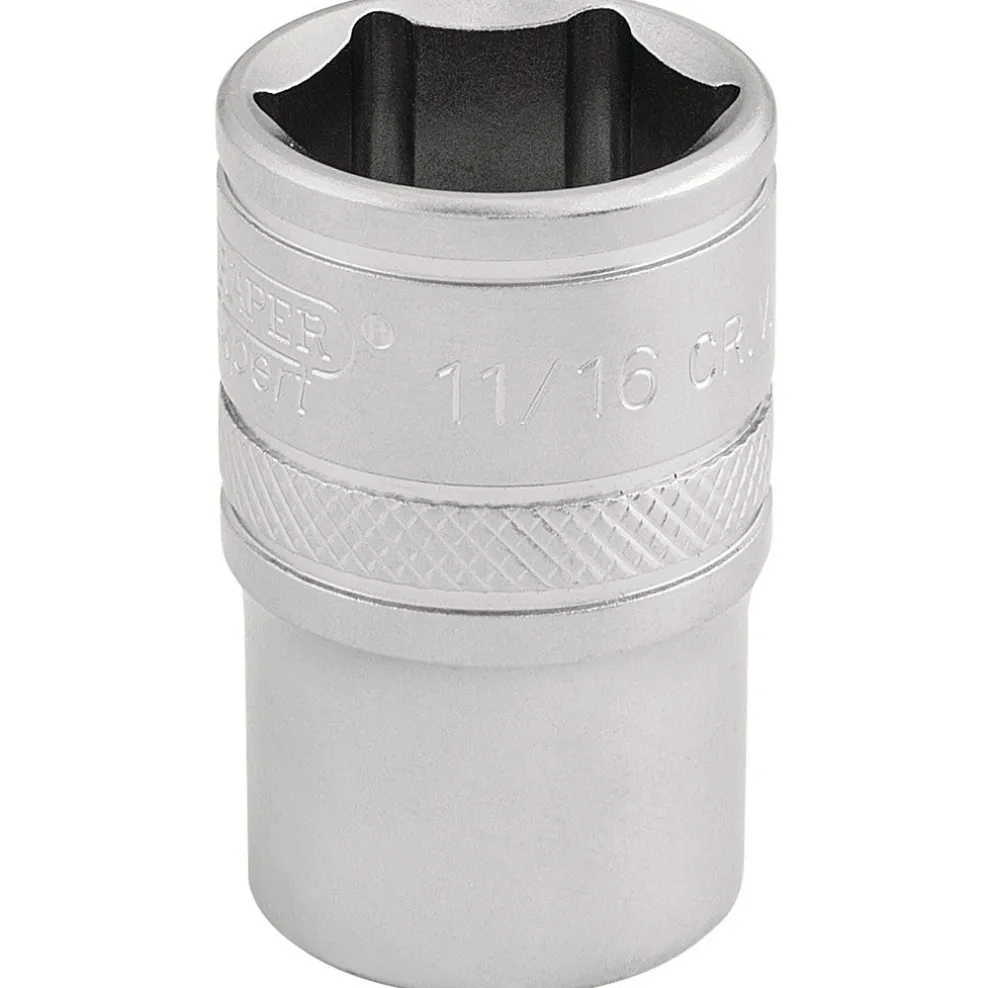Draper Expert 6 Point Imperial Socket, 1/2" Sq. Dr., 11/16"