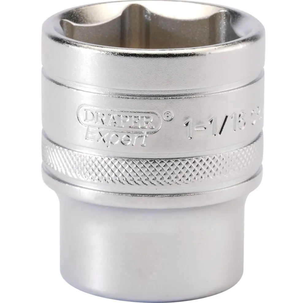 Draper Expert 6 Point Imperial Socket, 1/2" Sq. Dr., 1 1/16"