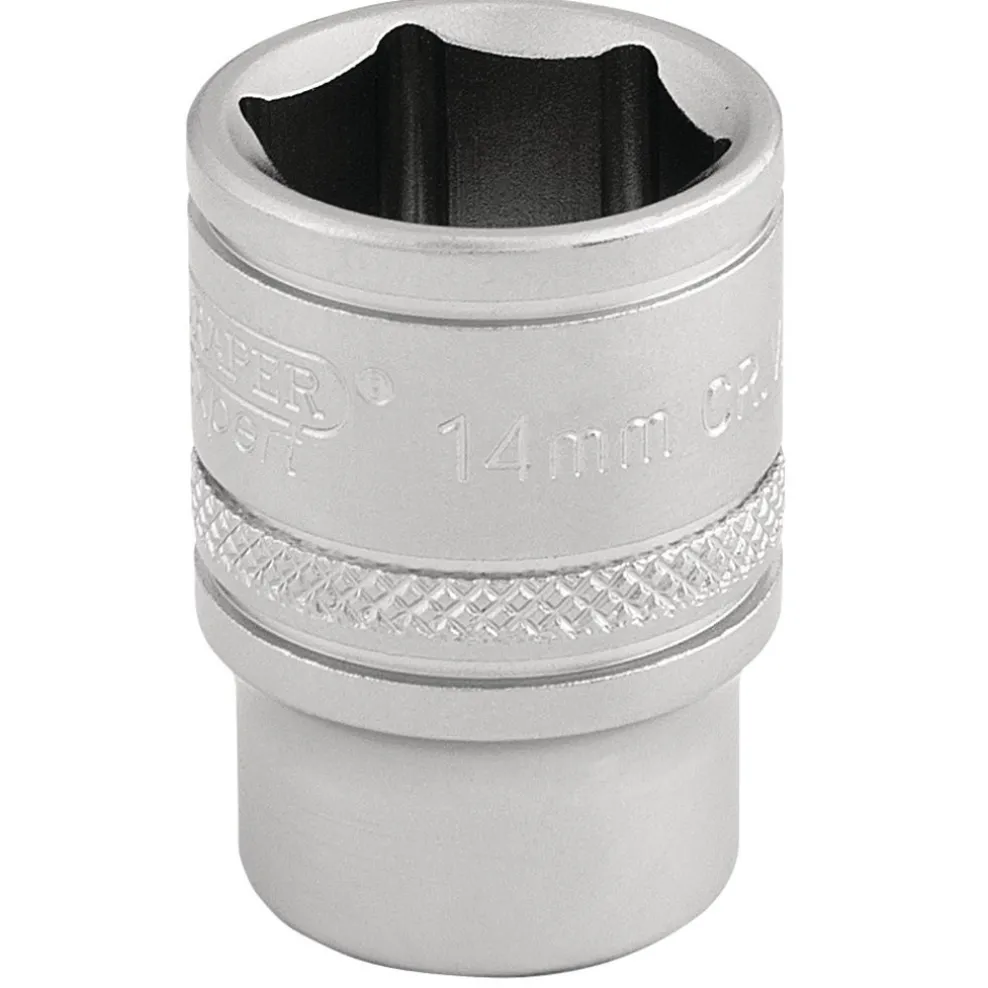 Draper Expert 6 Point Metric Socket, 3/8" Sq. Dr., 14mm