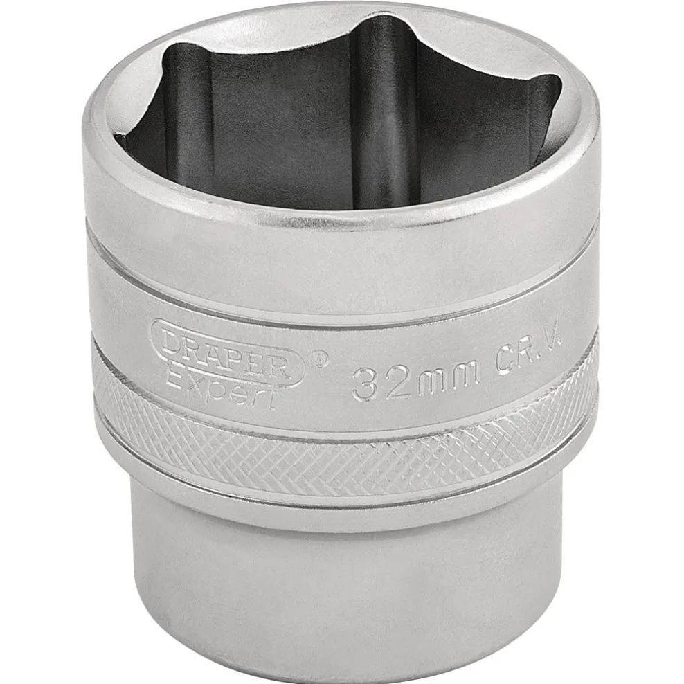 Draper Expert 6 Point Metric Socket, 1/2" Sq. Dr., 32mm