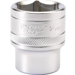 Draper Expert 6 Point Metric Socket, 1/2" Sq. Dr., 25mm
