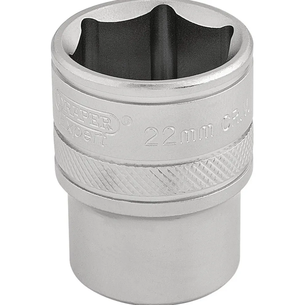 Draper Expert 6 Point Metric Socket, 1/2" Sq. Dr., 22mm
