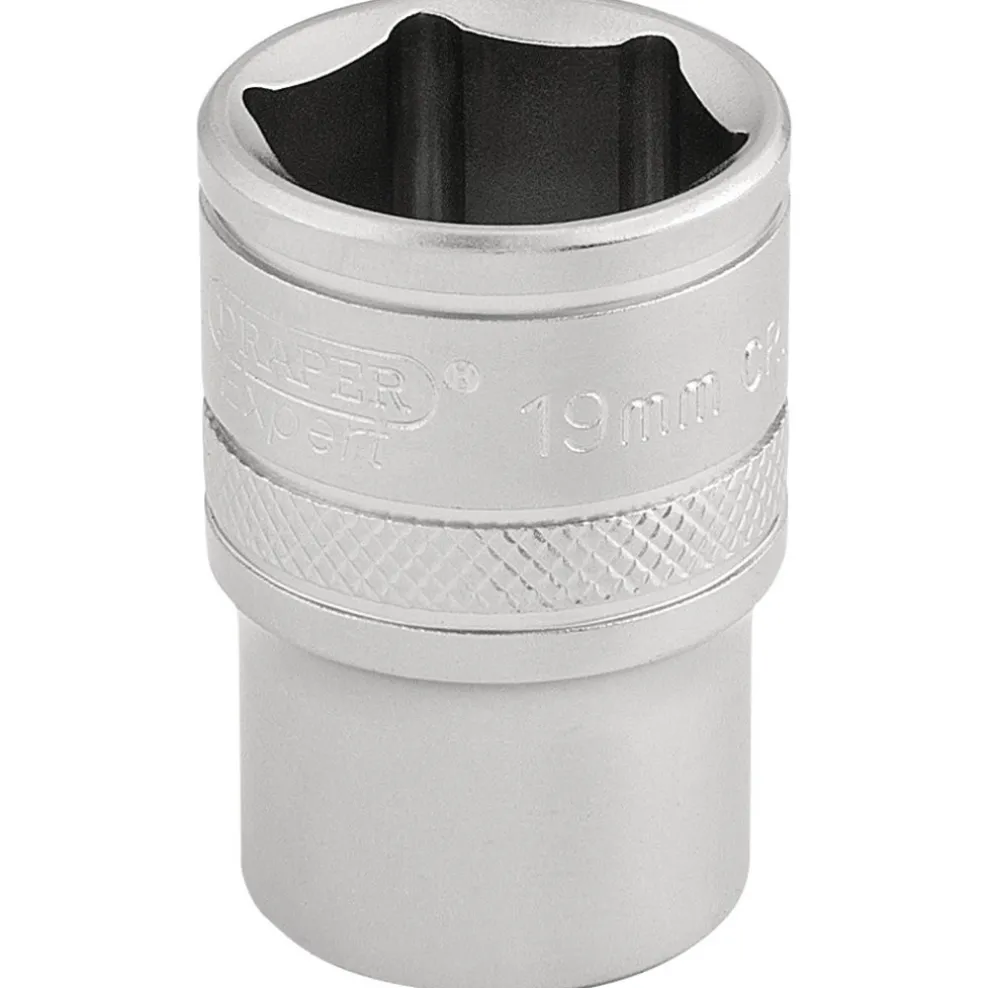 Draper Expert 6 Point Metric Socket, 1/2" Sq. Dr., 19mm