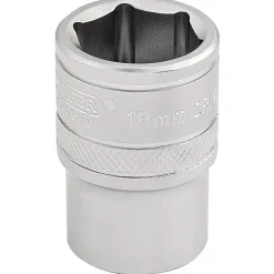 Draper Expert 6 Point Metric Socket, 1/2" Sq. Dr., 18mm