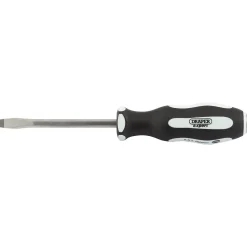 Draper Expert 'Pound Thru' Plain Slot Soft Grip Screwdriver, 6.5 x 100mm