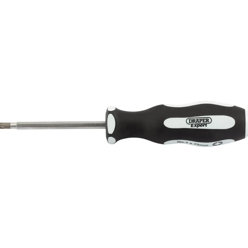 Draper Expert 'Pound Thru' PZ TYPE Soft Grip Screwdriver, No.1 x 75mm