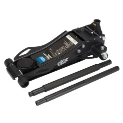 Draper Expert Professional Low Profile Fast Lift Garage Trolley Jack, 3 Tonne, Black