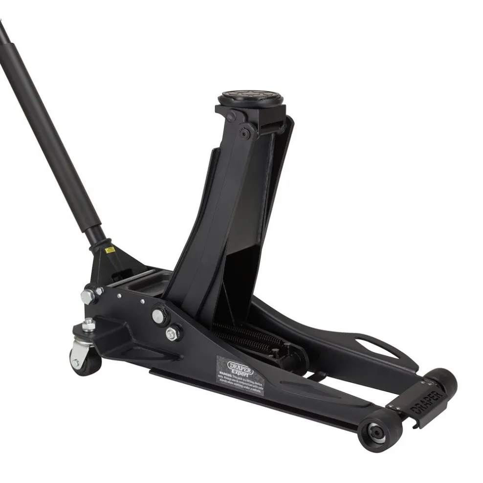 Draper Expert Professional Low Profile Fast Lift Garage Trolley Jack, 3 Tonne, Black