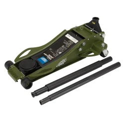 Draper Expert Professional Low Profile Fast Lift Garage Trolley Jack, 3 Tonne, Green