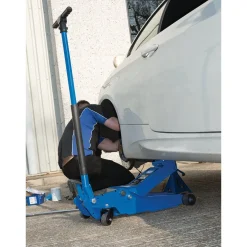 Draper Expert Professional Low Profile Garage Trolley Jack, 3 Tonne, Blue