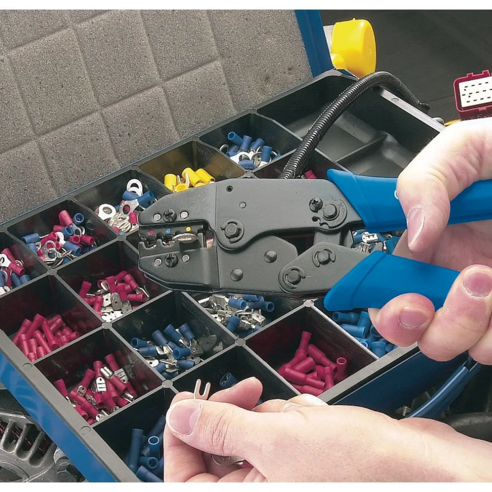 Draper Expert Ratchet Crimping Tool And Terminal Kit, 220mm