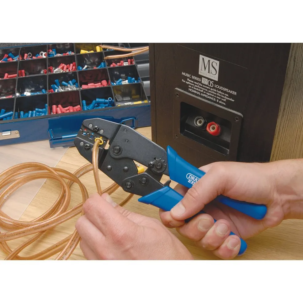 Draper Expert Ratchet Crimping Tool And Terminal Kit, 220mm