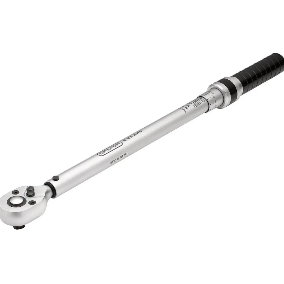 Draper Expert Ratchet Torque Wrench, 1/2" Sq. Dr., 40-200Nm