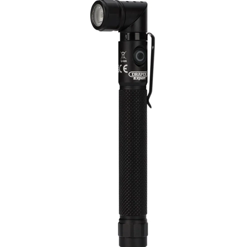 Draper Expert SMD LED USB Rechargeable 90° Adjustable Torch, 3.5W, 350 Lumens, USB-C Cable Supplied