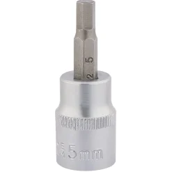 Draper Expert Socket with Hexagonal Bit, 3/8" Sq. Dr., 5mm