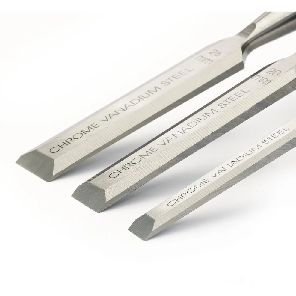 Draper Expert Soft Grip Bevel Edge Wood Chisel Set, 150mm (3 Piece)