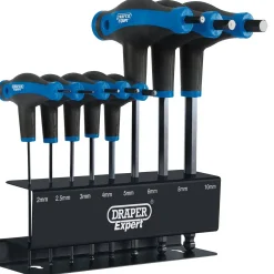 Draper Expert Soft Grip Metric Hex & Ball End T-Handle Key Set (8 Piece)