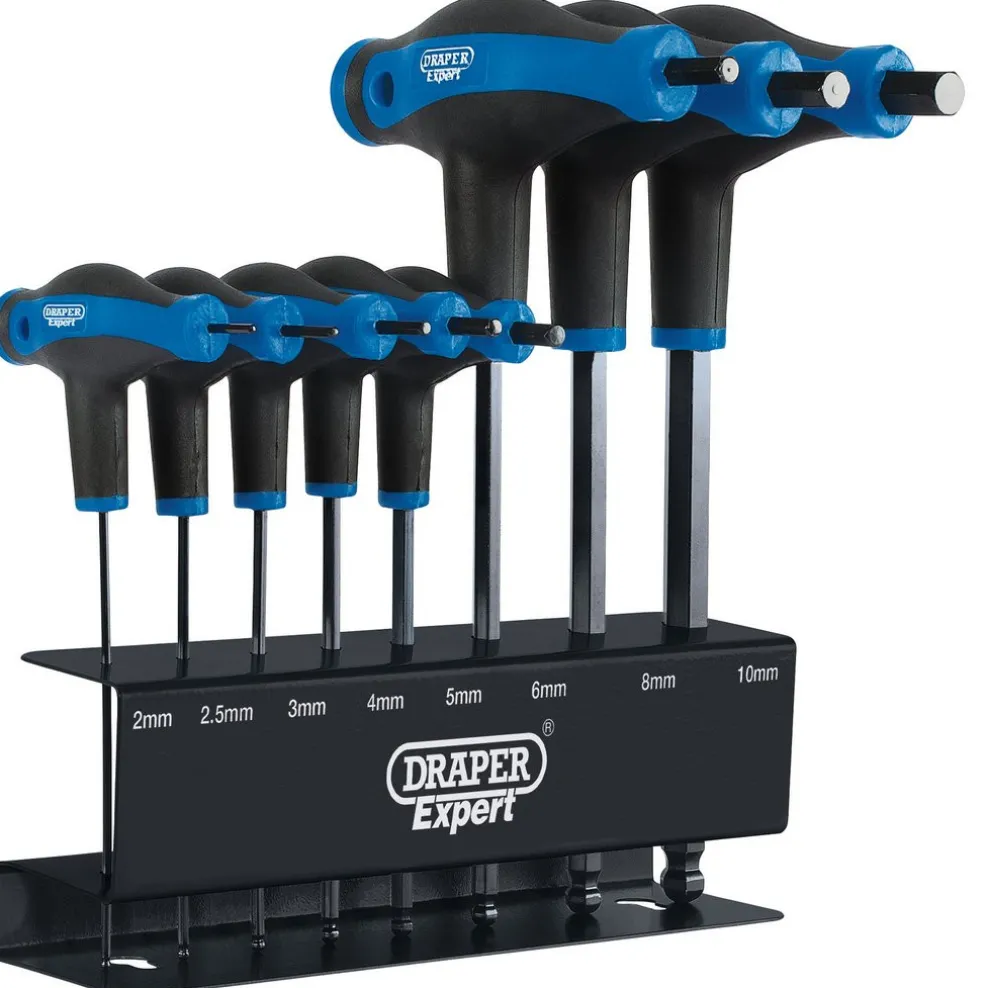 Draper Expert Soft Grip Metric Hex & Ball End T-Handle Key Set (8 Piece)