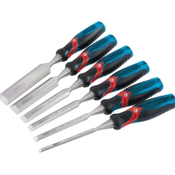 Draper Expert Soft Grip 'Pound Thru' Bevel Edge Wood Chisel Set, 140mm (6 Piece)