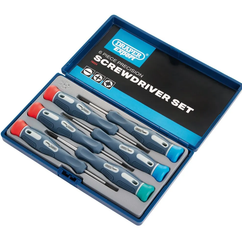 Draper Expert Soft Grip Precision Screwdriver Set (6 Piece)