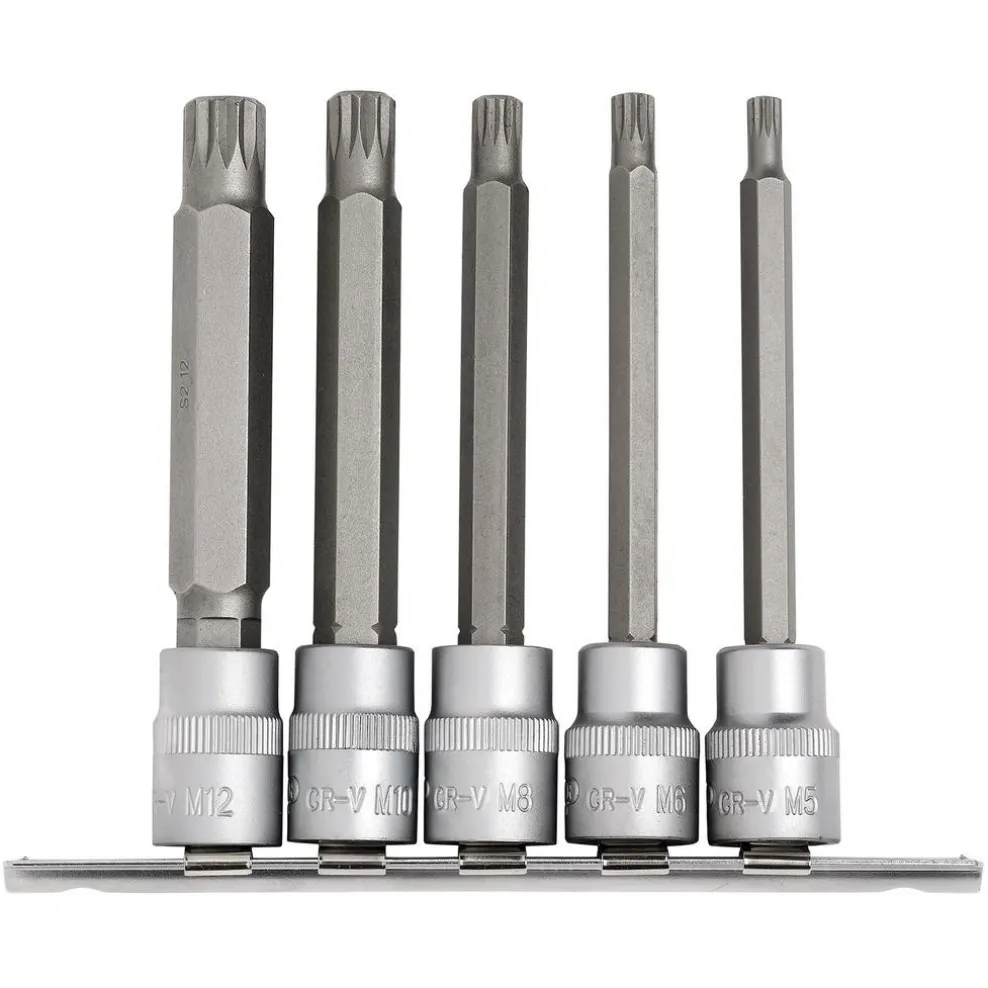 Draper Expert Spline Socket Bit Set, 3/8" Sq. Dr. (5 Piece)