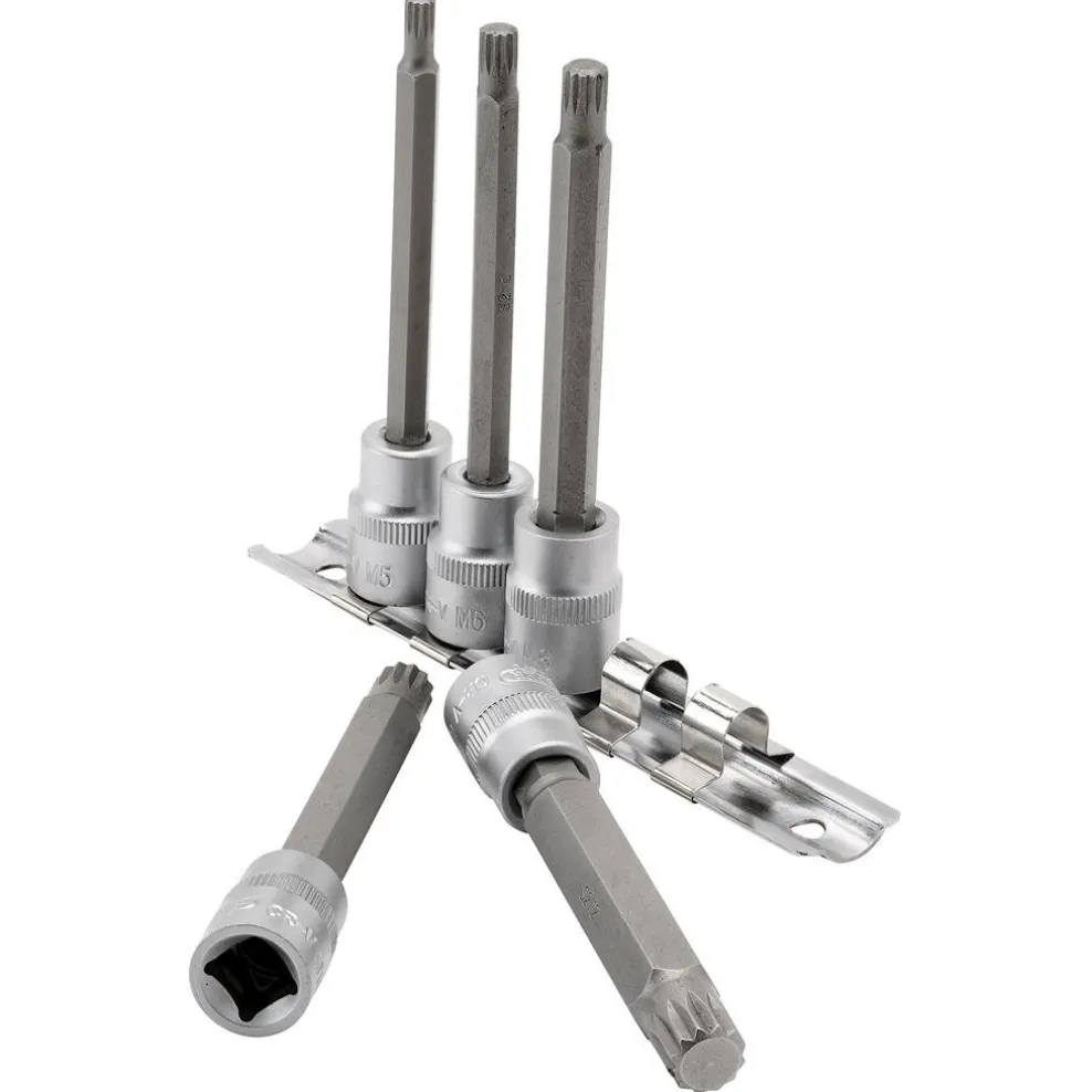 Draper Expert Spline Socket Bit Set, 3/8" Sq. Dr. (5 Piece)