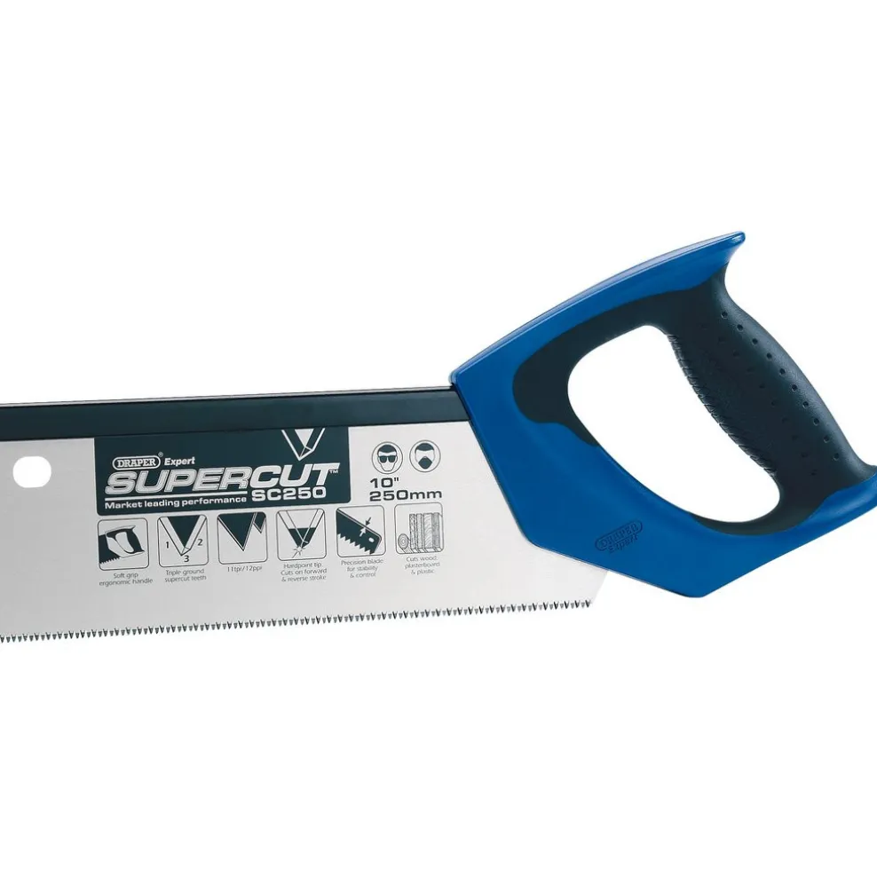 Draper Expert Supercut® Soft Grip Hardpoint Tenon Saw, 250mm/10", 11tpi/12ppi