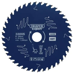 Draper Expert TCT Circular Saw Blade for Wood with PTFE Coating, 185 x 25.4mm, 40T