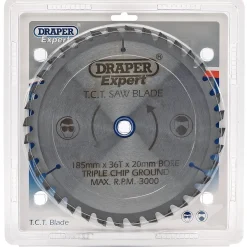 Draper Expert TCT Saw Blade, 185 x 20mm, 36T
