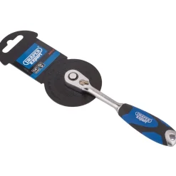 Draper Expert 60 Tooth Micro Head Reversible Soft Grip Ratchet, 1/4" Sq. Dr.