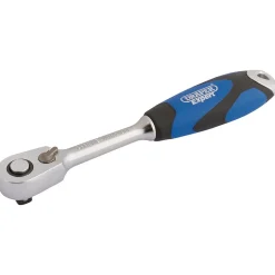 Draper Expert 60 Tooth Micro Head Reversible Soft Grip Ratchet, 1/4" Sq. Dr.